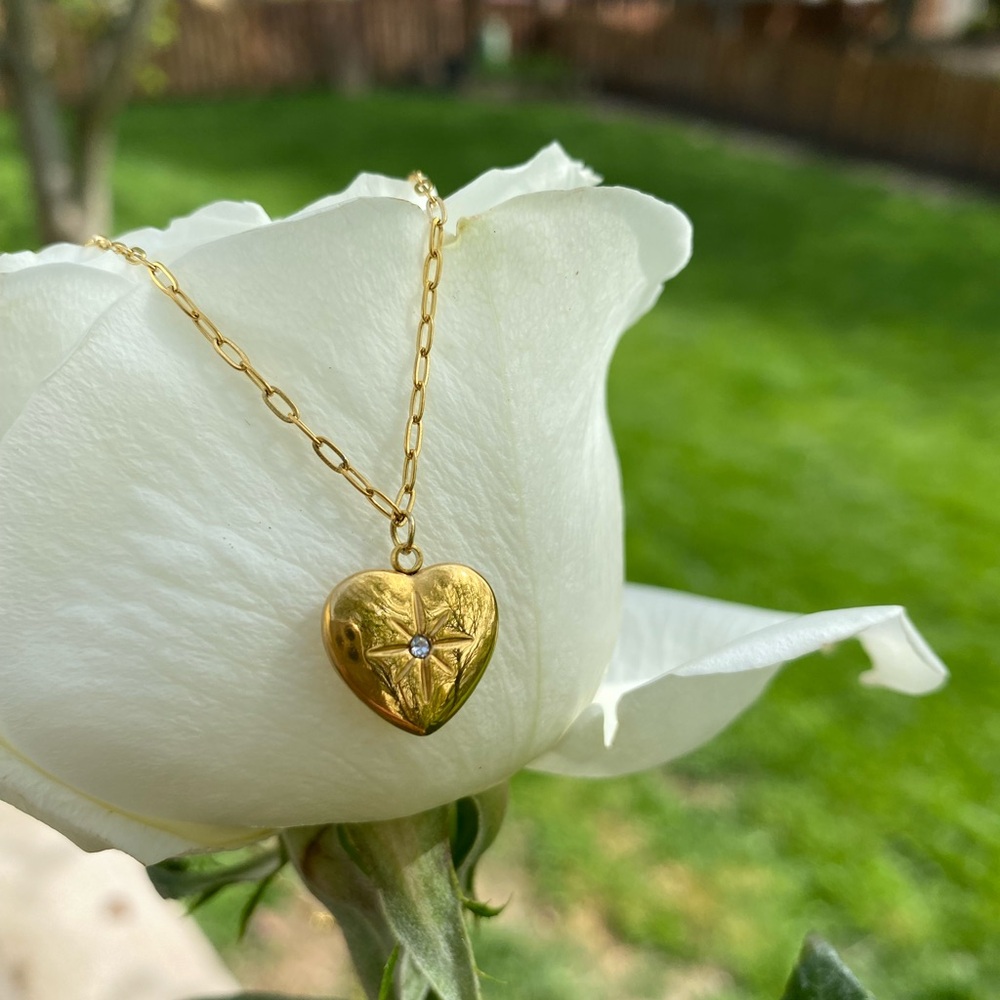 Heart Shaped Necklace 14k Gold Plated